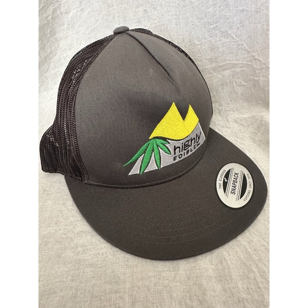 🌵4/$25 Highly Edible Trucker Hat Cap Gray Snap-Back Mesh Adjustable Yupoong